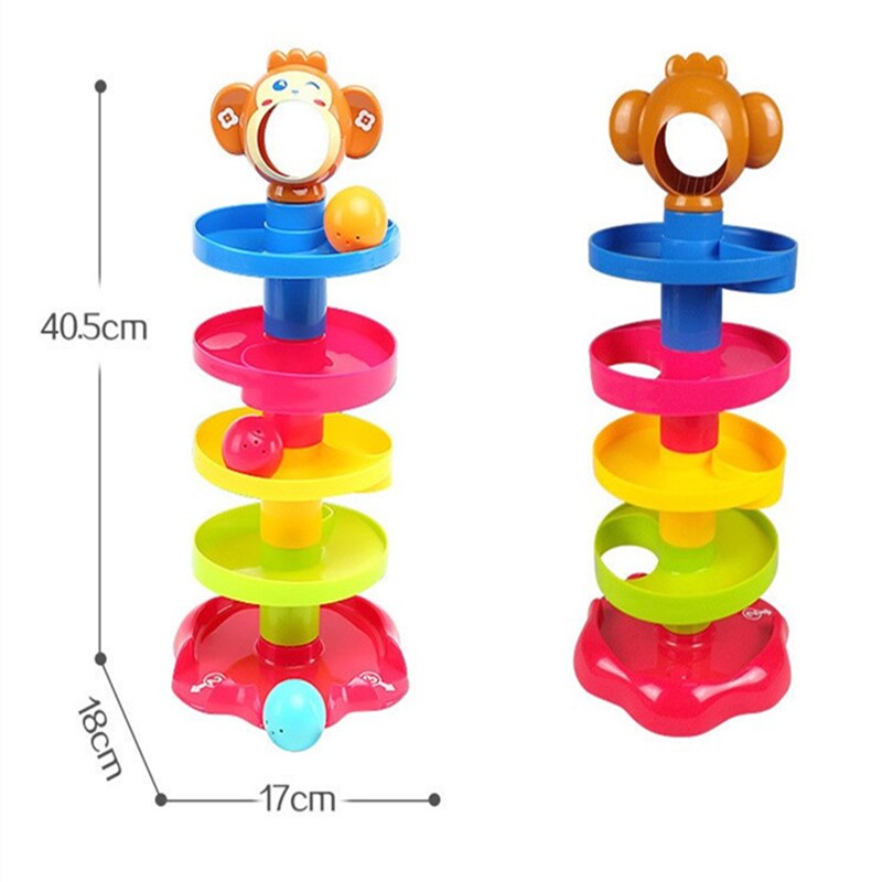 Roll Swirling Ramp Swirl Ball Tower With 3 Balls Baby Children's