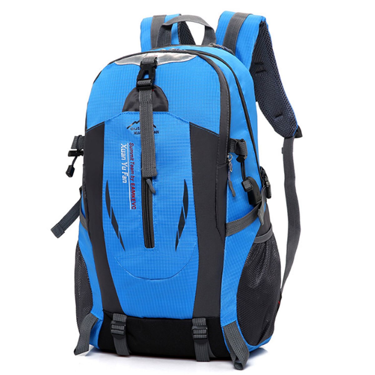 Unisex Large Nylon Backpack Travel Hiking Camping Waterproof USB Port Hiking Bag Outdoor Cycling Bags Men Women Sports Bag 50L: Blue