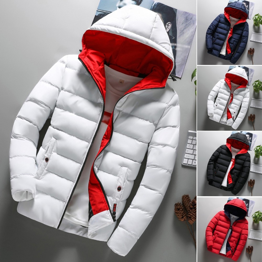 M -4xl miesten takki miesten vaatteet pojat rento lämmin hupullinen talvi vetoketju takki ulkovaatteet takki toppi  h111604
