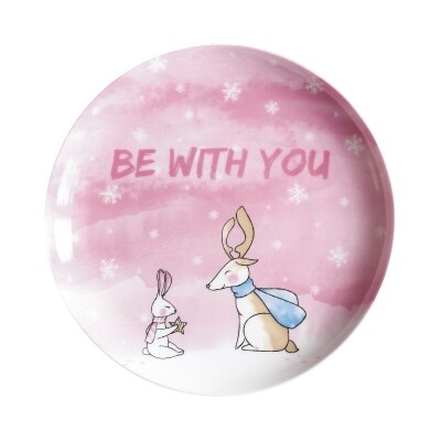 8 inch ceramic plate Christmas deer printed on glazed bone china cartoon round desserts round plates blue pink cutlery: Blue