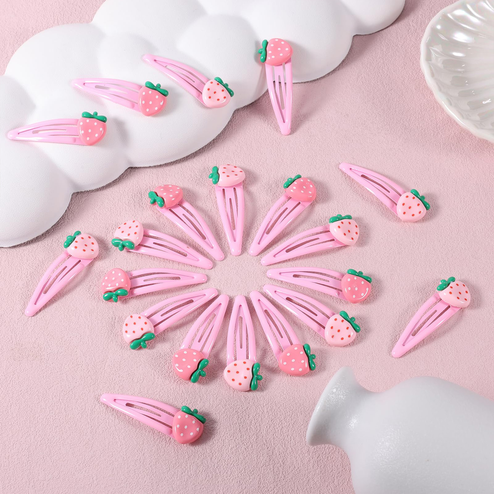 Children's Strawberry Hair Clip Pearlescent 3d Diamond Inlaid Strawberry Hair Clip/headband Lovely Little Girl's Hair Accessory