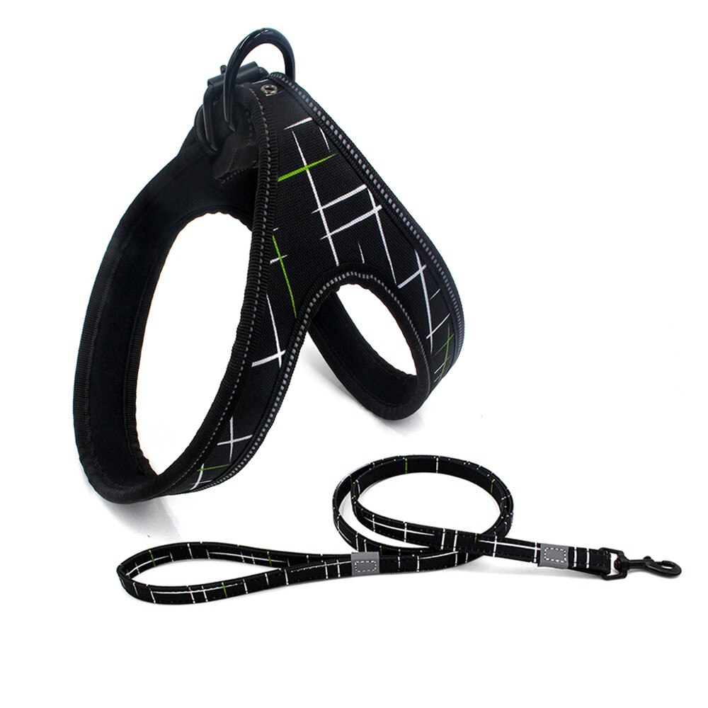 Een Set Reflecterende Harnas Hond Aangelijnd Paddy Dog Harness en Leash Set Camouflage Huisdier Harnas Vesten Leads voor Honden Dropshippings