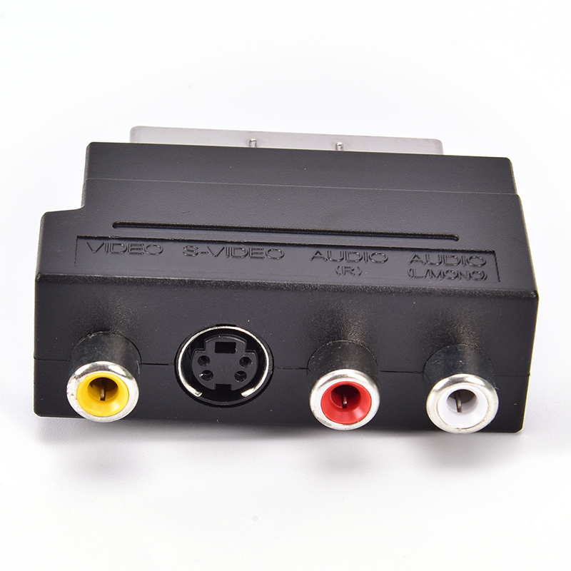 Voor Video Dvd-Recorder Tv-Projector Rgb Scart Naar 3 21 Pins Rca S-Video Adapter Composiet Rca Svhs S-Video Av Tv Audio
