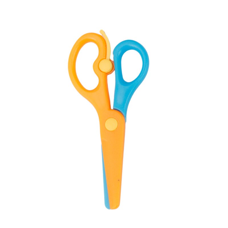 Cute Mini 137mm Safety Round Head Plastic Scissors Student Kids Paper Cutting Kindergarten School Supplies Craft Scissors
