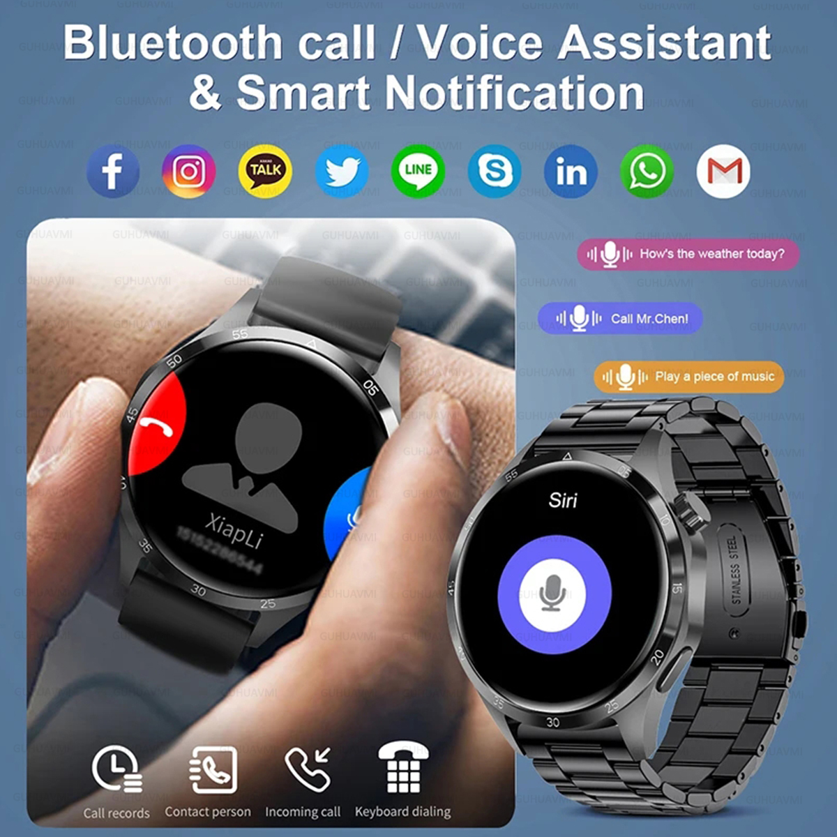 2025 tendências da moda novo gps relógio inteligente masculino freqüência cardíaca amoled nfc ip68 à prova dip68 água relógios esportivos bluetooth chamada twatch para huawei