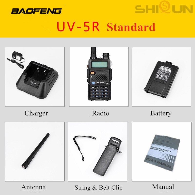 Baofeng – walkie-talkie Radio Portable UV-5R, 1 pièce, 2 pièces, Pofung UV 5R 5W VHF/UHF, double bande, Radio CB bidirectionnelle UV5r UV-82 UV-9R