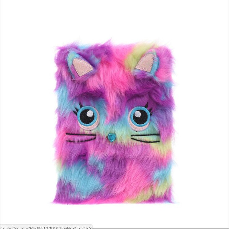 Newest Cute Cartoon Plush Note Book Kids Student Travel School Notepad Girls Notebook: B