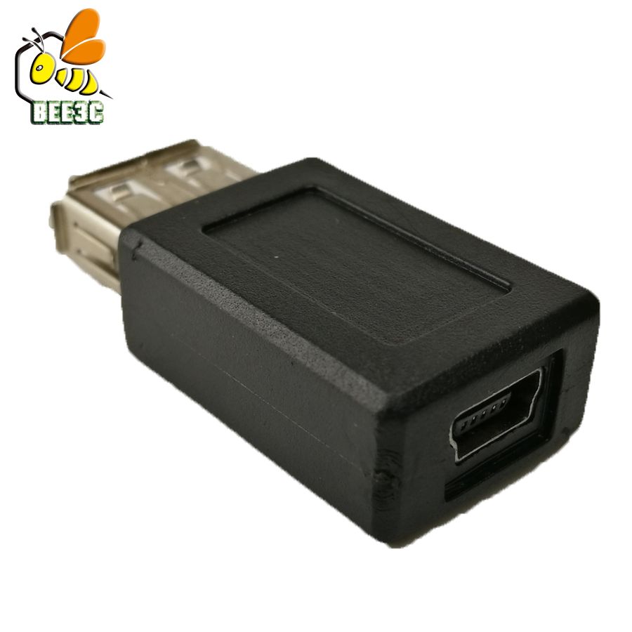 USB female to mini usb 5pin female black adapter 100 pcs