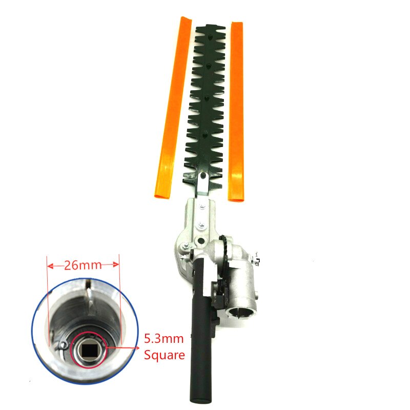 Tête de Coupe-haie à Cannelures de Jardin, Carrée, Perche Haute, Buisson, Coupe-herbe, Moissonneuse, Tondeuse, Outils de Rechange, Éléments, 26 mm/ 28 mm, 7/ 9, 5,3mm: 26mm 5.3mm Square