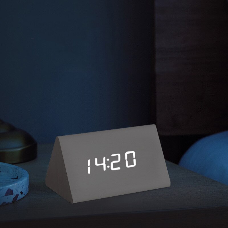 Led Houten Wekker Usb/Aaa Klokken Elektronische Desktop Klokken Horloge Tafel Desktop Decoratie Elektronische Digitale Klok