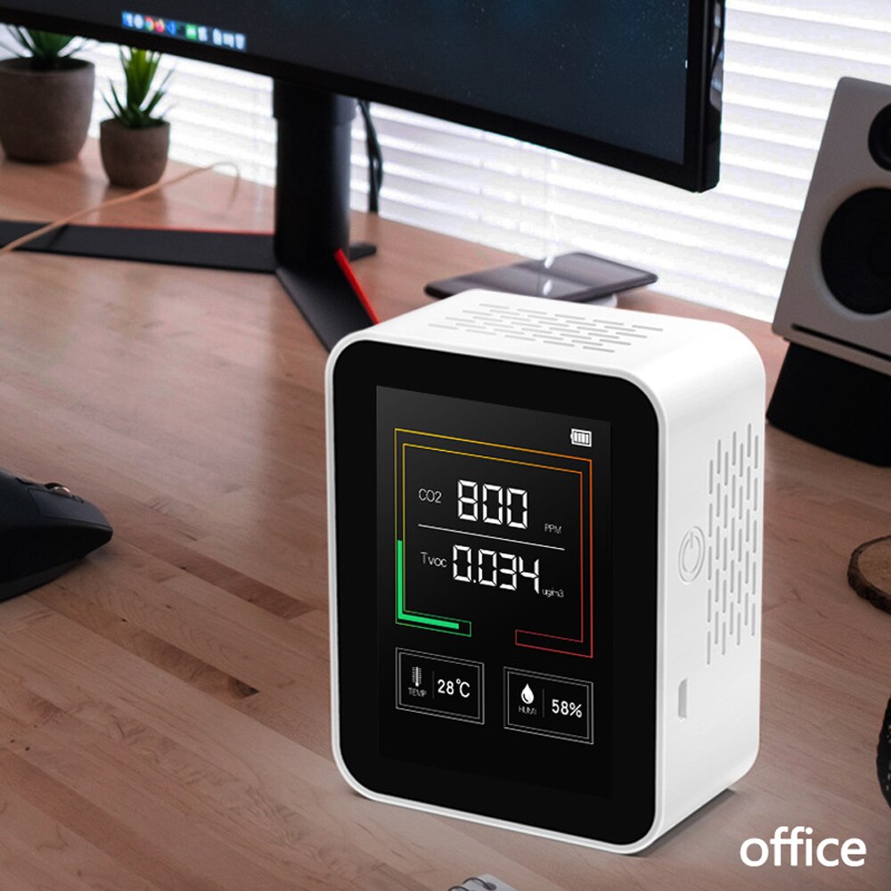 CO2 Detector 400-5000 PPM Intelligent Big Screen CO2 Meter TVOC Temperature Humidity Multipurpose Detect Tool Portable Tester