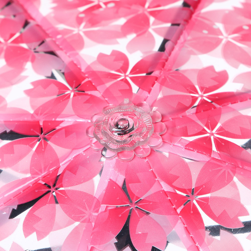 Transparent Clear Umbrella Cherry Blossom Mushroom Apollo Sakura 3 Fold Umbrella Protection Umbrella kids umbrella TDH