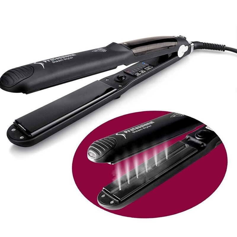 450F Ceramic Steam Hair Straightener with Argan Oil Infusion Steam Flat Iron Ceramic Vapor Fast Heating Iron