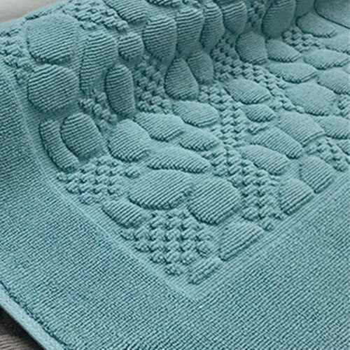 Alfombra de algodón antideslizante con absorción de agua para baño, Toalla blanca para suelo, para hotel, hogar, gris: blue