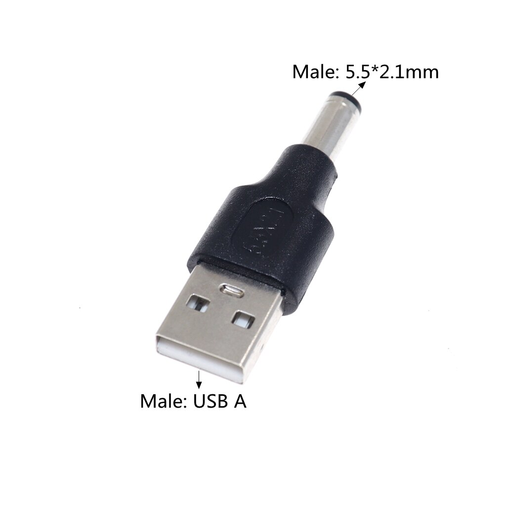 USB A To 5.5*2.1mm DC Jack Adapter Connector for Router Mini Fan Speaker DC 5.5x2.1mm Male to USB Power Plug Converter: Other