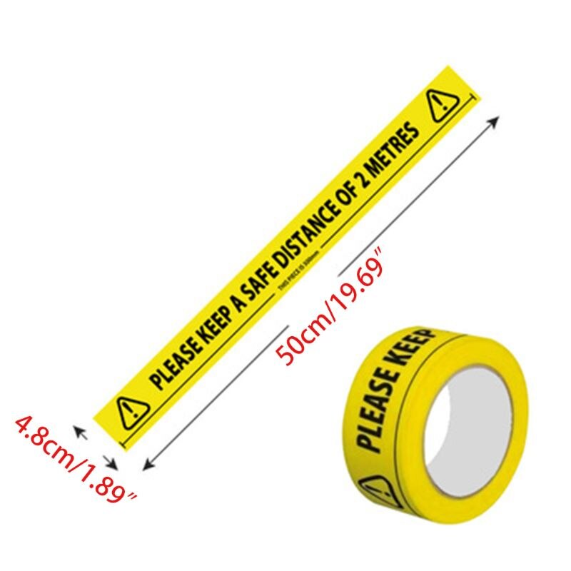 Houd Een Veiligheid Afstand Van 2 Meter Vloer Tape 33M X 48Mm Distantiëren Sticker