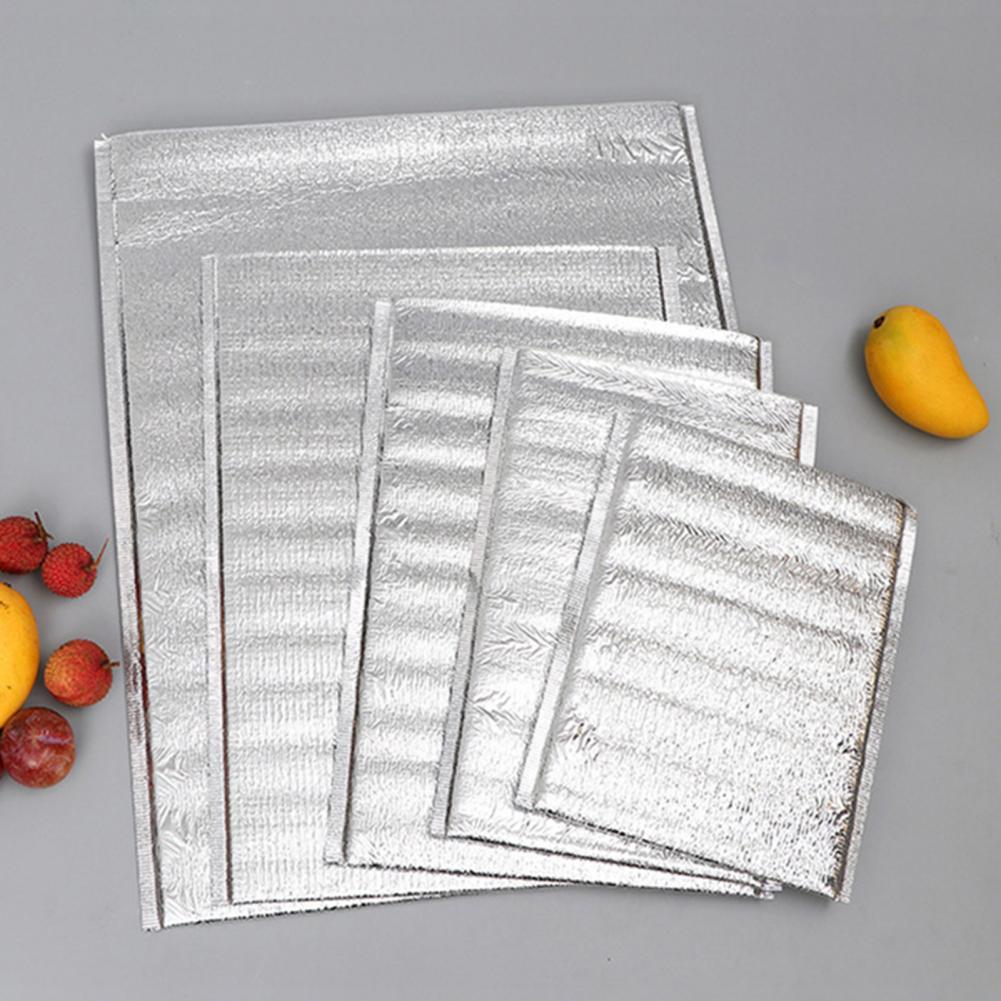 10Stck Aluminium Folie Lebensmittel Thermische Tasche Isolierte Mittagessen Kühltasche Falten Frische-halten Wärme Erhaltung Lebensmittel Lagerung Tasche