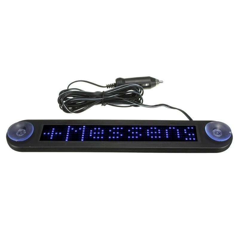 12V LED Car Programmable Message Sign Moving Scrolling Display Board W/ remote Blue