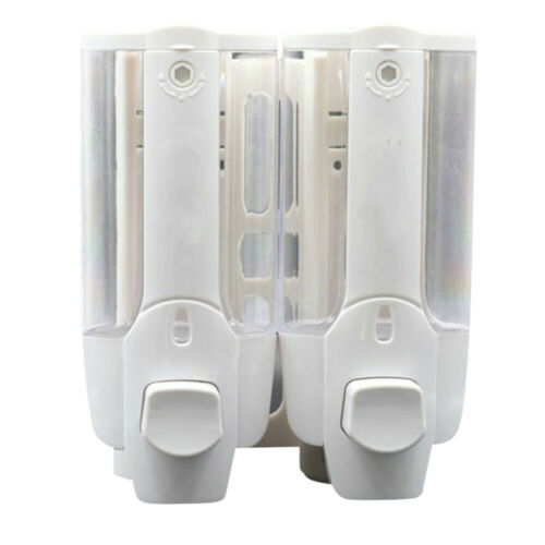 Vægmonteret sæbedispenser badeværelse shower gel shampoo lotion balsam 350ml: Hvid