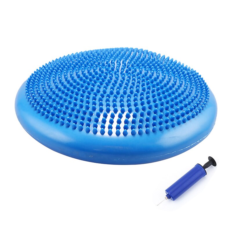 Inflatable Pvc Balance Cushion Balance Plate Thickened Explosion-proof Yoga Balance Ball Trainer 850g Yoga Massage Mat: blue