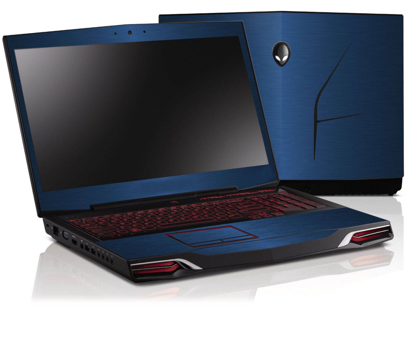 Kh laptop børstet glitter klistremerke skin cover protector for alienware 15 aw15 r 4 m15x r4 15.6 " utgivelse: Mørkeblå børstet