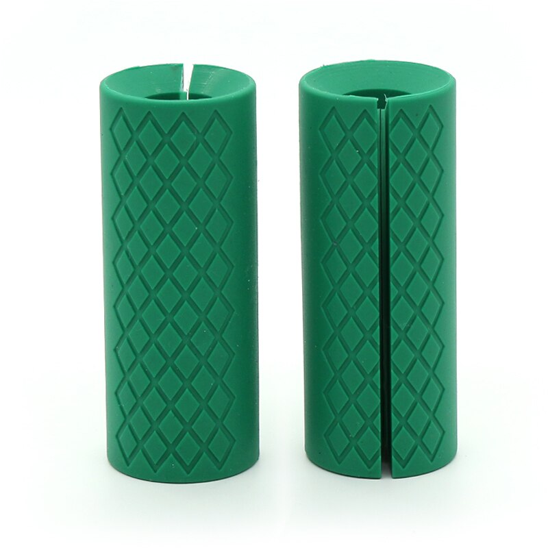 Silicone Gym Dumbbells Barbell Bar Thicken Weightlifting Non-Slip Hand Grip Ring Grippers Strength Training: 1 pair Long green