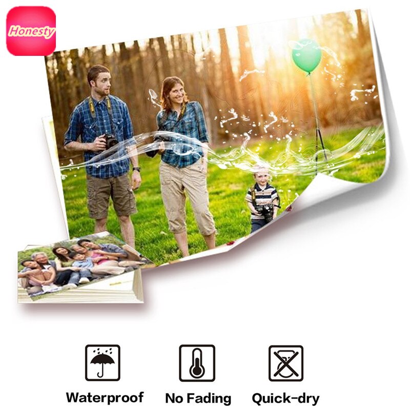 Photo Paper 3R,4R,5R,6R,A7,A6,A5,A4 100 Sheets Glossy Printer Photographic Paper Printing for Inkjet Printers Office Supplies