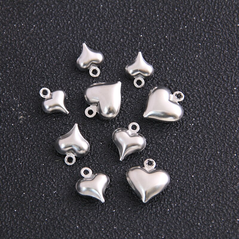 20 stücke Reize Herz 3 Größe 316 edelstahl Silber Farbe Anhänger Antiken Schmuck, sterben DIY Handgemachten Handwerk