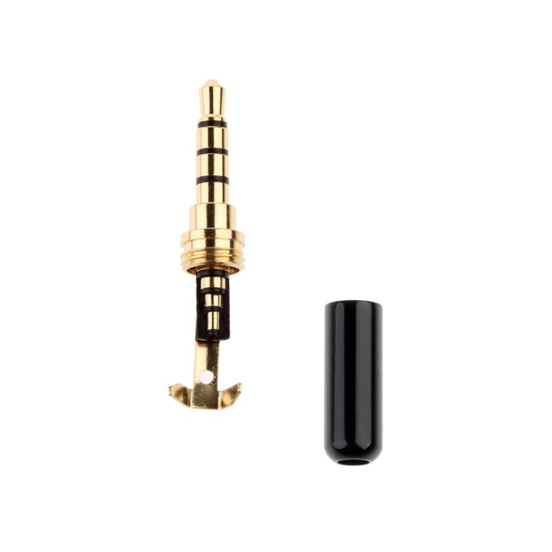 DIY Earphone 3.5mm 4 Pole Stereo Jack Gold Plated Headphone Repair Jack Adapter Metal Alloy Audio Wire Solder Connector