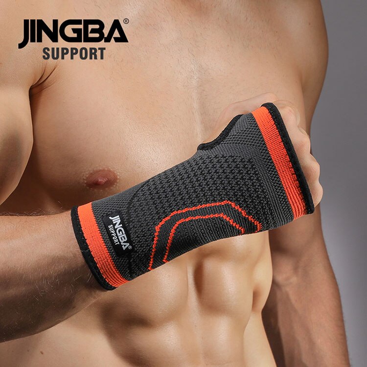 Soporte JINGBA, 1 Uds., protector deportivo para boxeo, vendaje de bandas de mano, soporte + vendaje de levantamiento de pesas, muñequera: hand band Orange