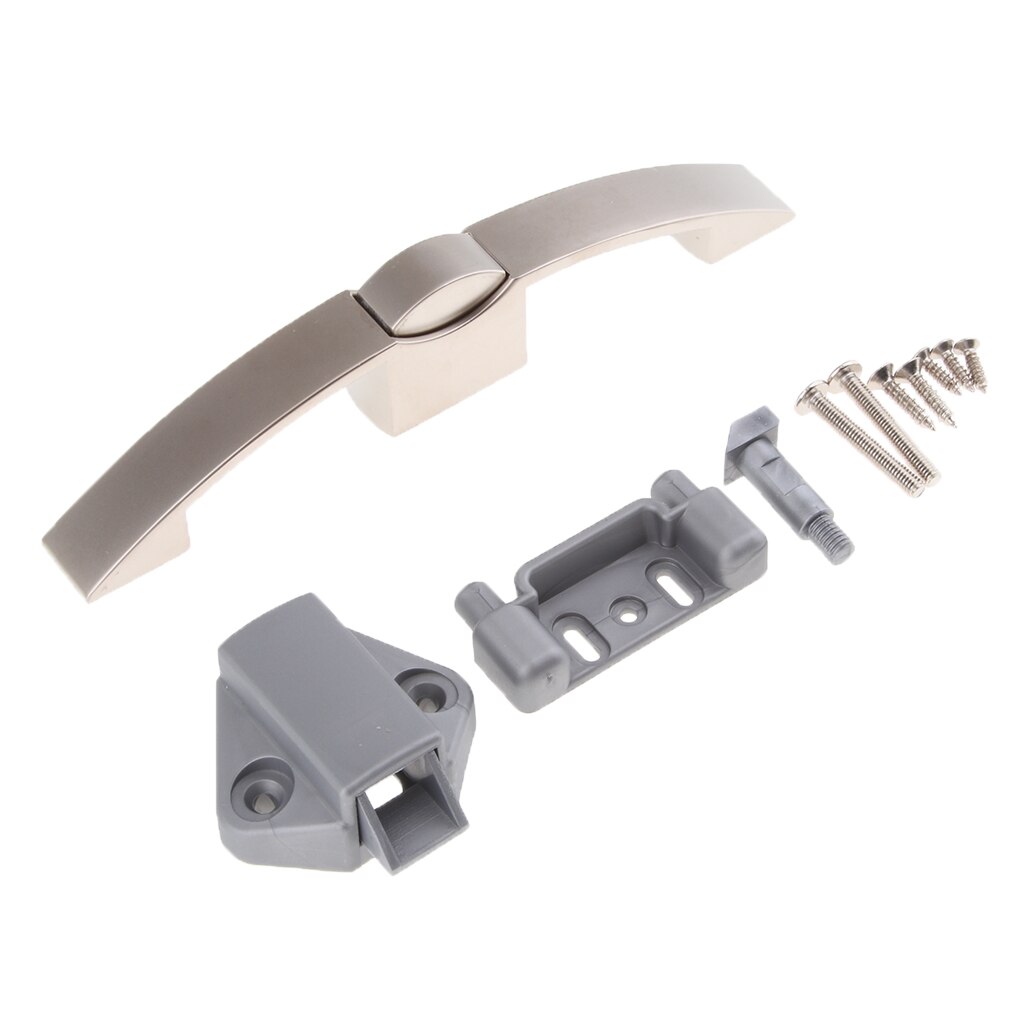 Solid Push Button Pull Handle Latch Lock Knob for Cupboard, Door, Cabinet, RV, Durable