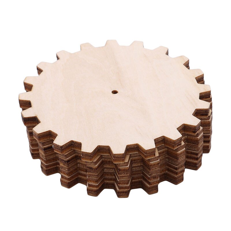 10 pièces en bois inachevé engrenage Puzzle dessiné à la main Doodle accessoires pour pièces de jeu de société artisanat projets ornements