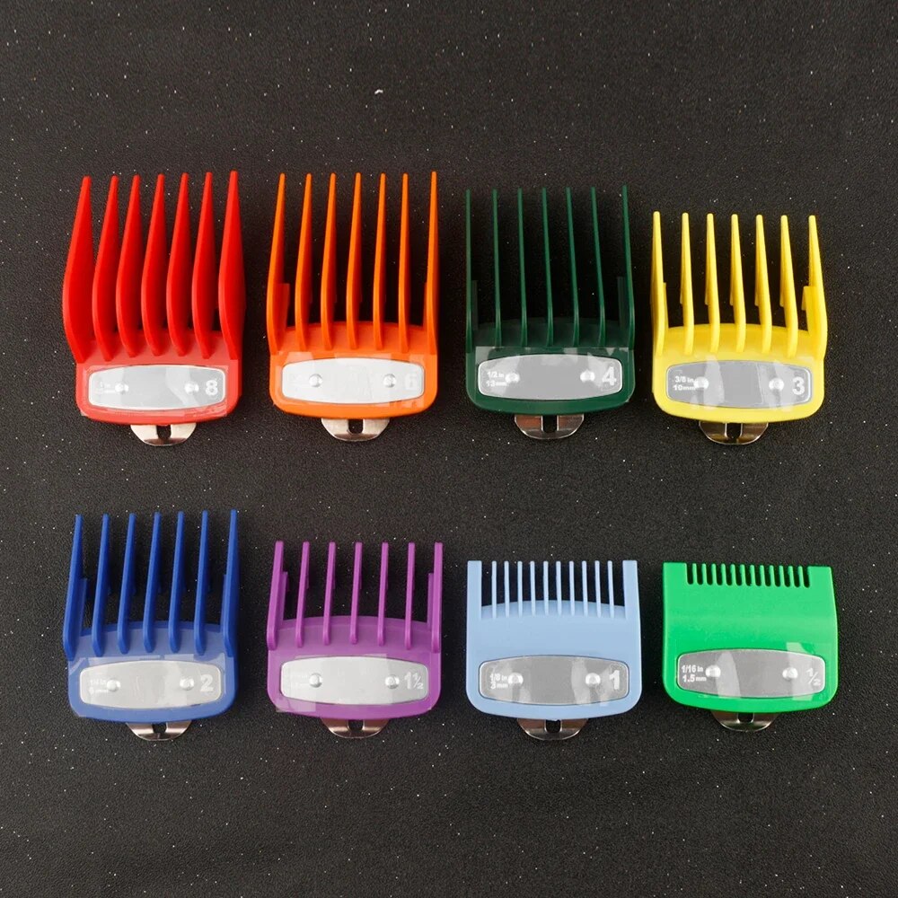 8 unids/set peluquero cortadora de pelo peines guía para cortadora Wahl accesorio corte de pelo peine limitado herramientas de corte de pelo de salón