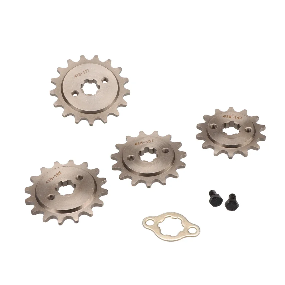 415 14T15T16T17T 17 mm Motorrad-Frontmotor-Kettenrad, geeignet für 50 cc, 70 cc, 110 cc, 125 cc, 140 cc, 160 cc Grube Fahrrad Mini Fahrrad Moped