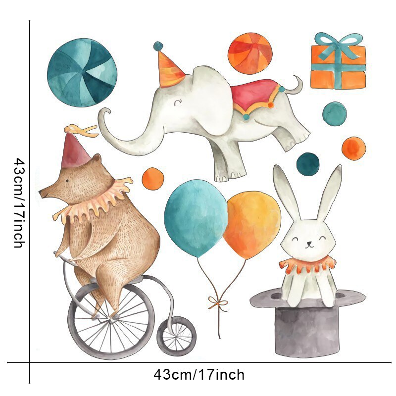 Cartoon Grappig Acrobatische Dieren Muurstickers Voor Kinderen Kamers Decor Nursery Babykamer Milieuvriendelijke Muurstickers Home Decoratie