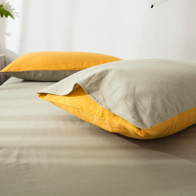 1PC 100% coton jaune taie d'oreiller couverture 48cm * 74cm taie d'oreiller décoratif literie chambre à coucher usage domestique différentes couleurs des deux côtés