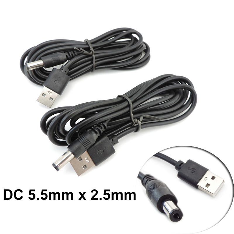 Usb 2.0 hann a til  dc 5.5mm x 2.5mm plugg jack likestrømsledning stikkontakt kontakt 5v kabel linje 5.5mm*2.1mm w28
