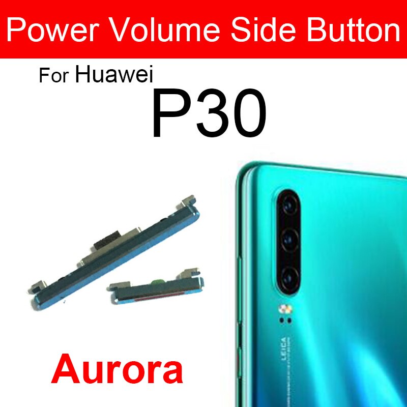 Bouton latéral de commande de Volume d&#39;alimentation pour Huawei P30 P30Pro P30 Lite, pièces de réparation: P30 Aurora