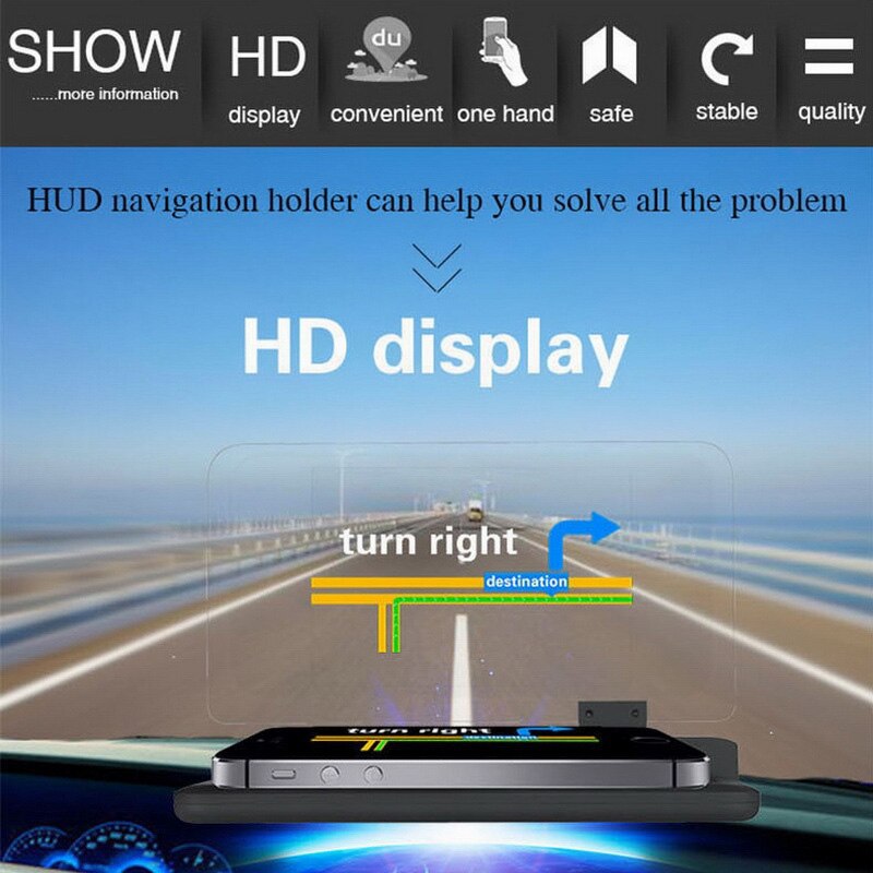 Universal H6 Car HUD Head-Up Display APP GPS Navigation Projector Smartphone Holder GPS Hud 6 Inch Car Interior