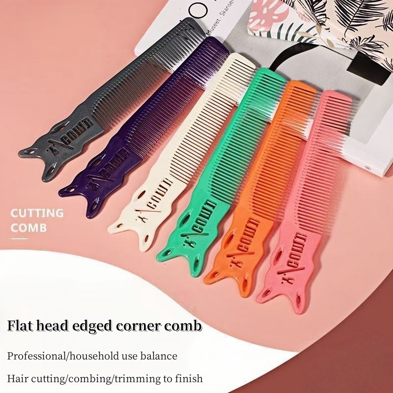 Kolorowe grzebienie z krawędzią robić strzyżenia włosów, fryzjerskie grzebienie robić strzyżenia na płasko dla mężczyzn, profesjonalne grzebienie robić strzyżenia włosów, szczotki fryzjerskie, narzędzia robić stylizacji włosów w salonie fryzjerskim.