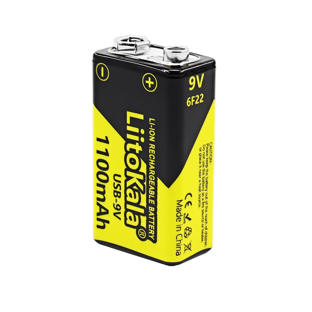 1-40 sztuk LiitoKala USB-9V 1100mAh akumulator litowo-jonowy typu C ładowanie do multimetru mikrofon zabawka pilot KTV zastosowanie