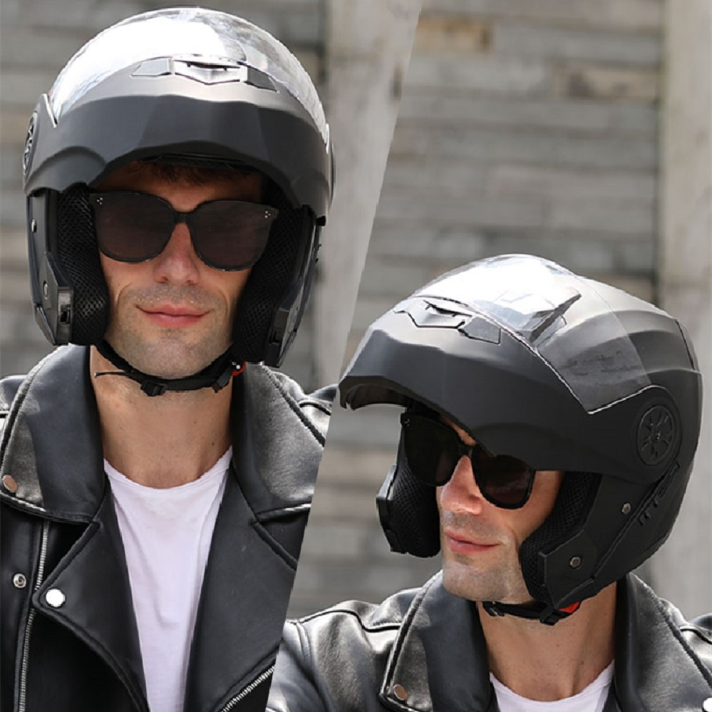 Lente dupla modular capacete da motocicleta mais recente flip face segurança capacete profissional quatro estações equitação ece dot aprovado casco