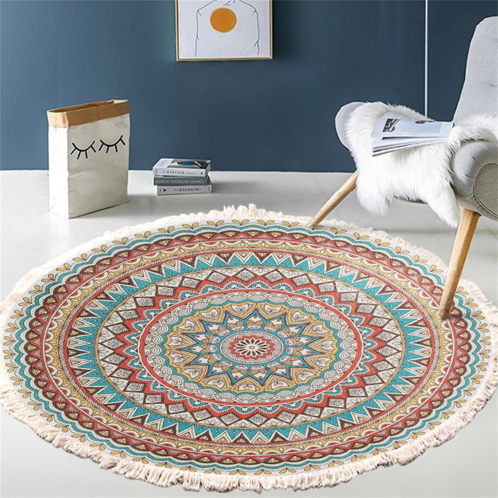Vloer Tapijt Ronde Tapijt Met Kwastje Polyester Handig Opslag Vloer Tapijt Voor Slaapkamer
