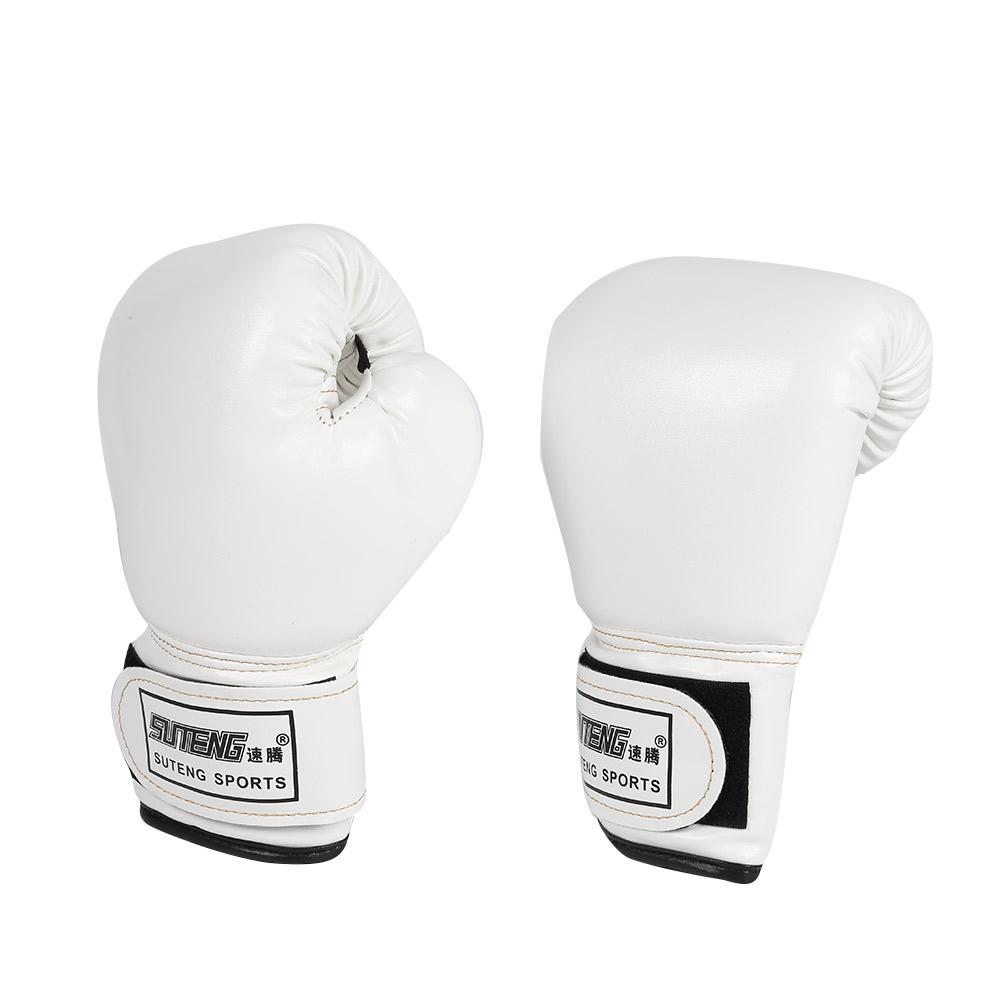 2pcs Kids Children Boxing Gloves PU Leather Kids Breathable Muay Thai Sparring Punching Karate Kickboxing Gloves: White