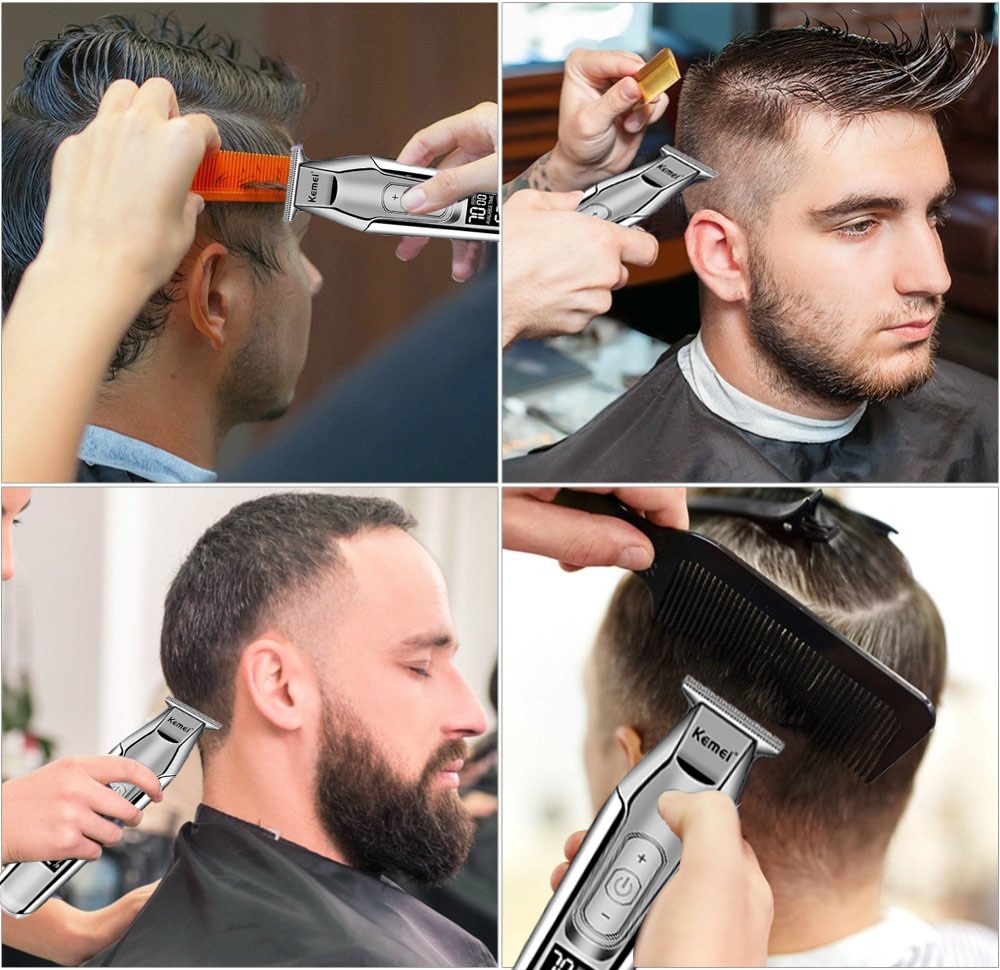 Kemei Tondeuse Baard Trimmer Mannen Tondeuse Lcd Digitale Display Cordless Kapsel Elektrische Scheerapparaat 5