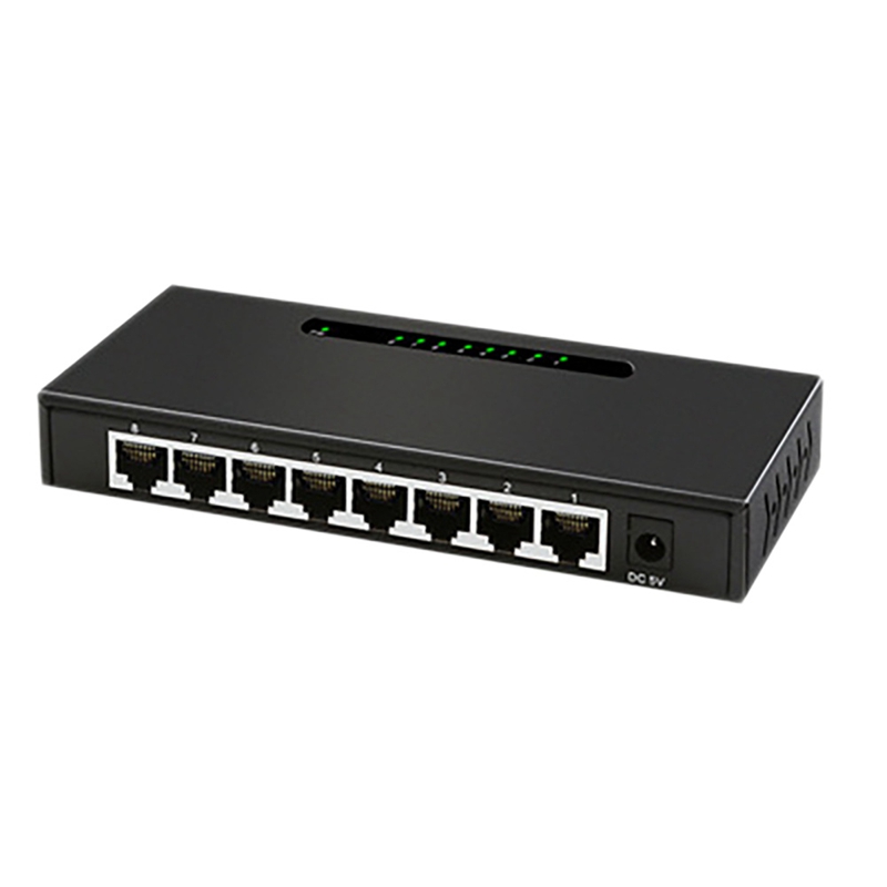 Splitter Ethernet 8-Port RJ45 Gigabit Anti-ekranowanie wskaźnik LED przełącznik sieciowy dla Monitor Router PC: BŁĘKITNA