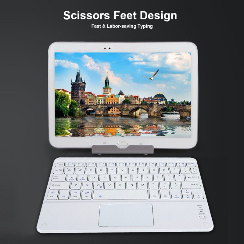 Mini schlank Tragbare Drahtlose Bluetooth Tastatur Für Tablette Laptop Smartphone iPad Unterstützung IOS Android-System Telefon Tastatur: 7 Zoll Weiß