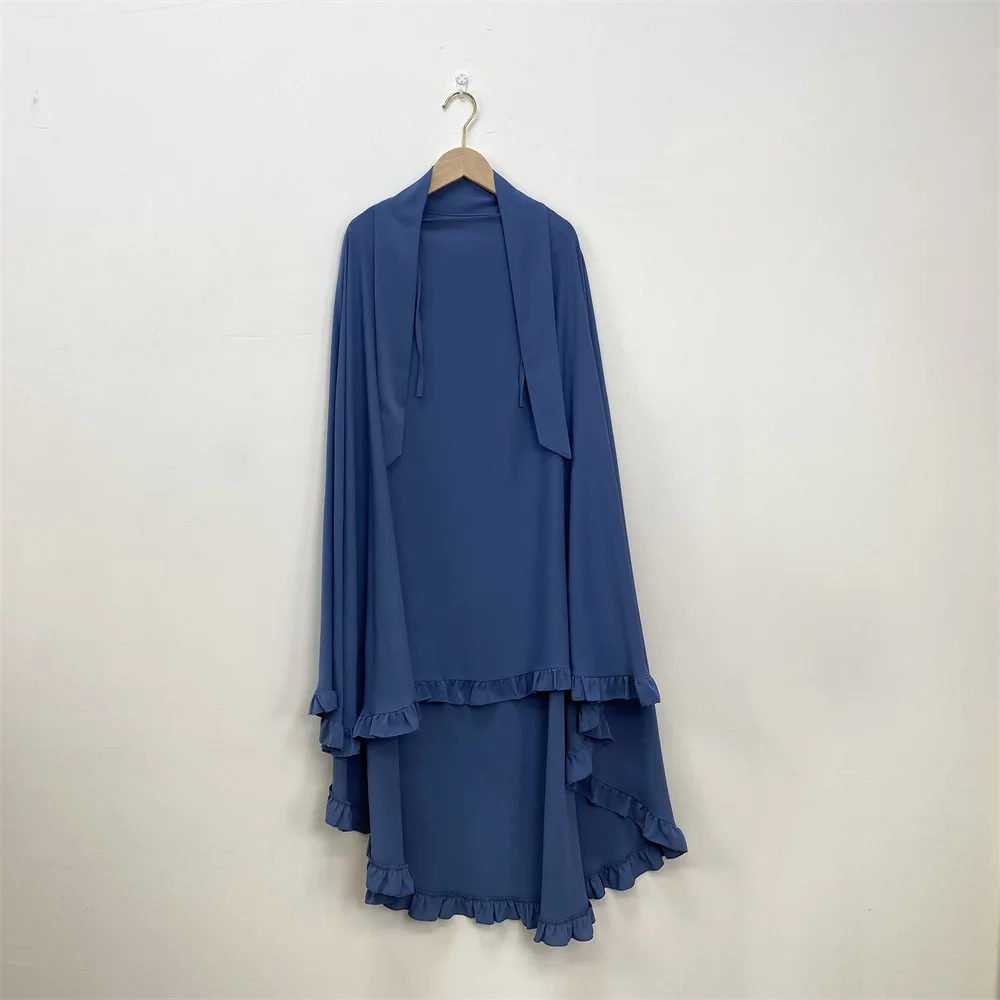 Gebetskleidungsstück Abaya Lange Khimar Muslimische Frauen Schleier Hijab Eid Ramadan Burka Kopftuch Islam Arabische Niqab Kleidung Kopfschmuck Turban: Orange