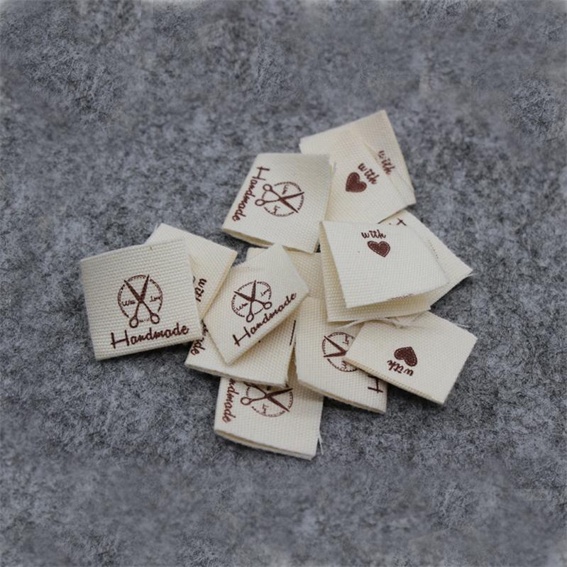 200pcs handmade label in stock/clothing printed cotton labels/clothing/garment printed tag/Retro cotton name labels: Antique Copper