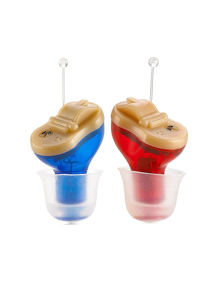 OTC Micro Hearing Aid,Invisible Hearing Aid Device, for Deaf and Elderly, Sound Amplifier,Wireless Microphone, Mini Size: wine red